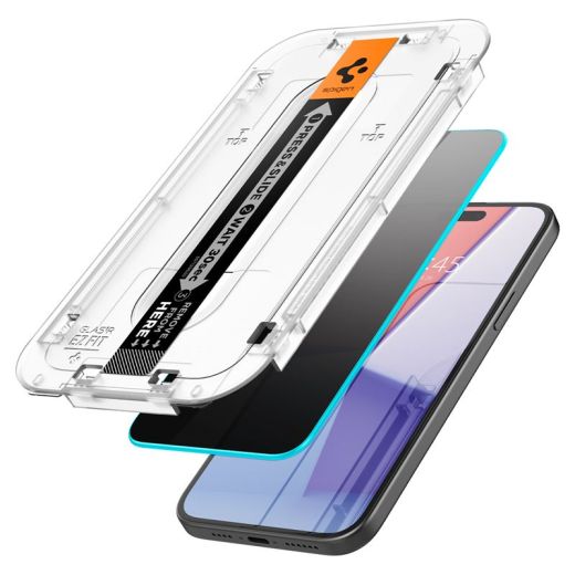 Защитное стекло антишпион Spigen Glass tR EZ Fit Privacy (2 Pack) Transparency для iPhone 16 Plus | 15 Plus (AGL06885)