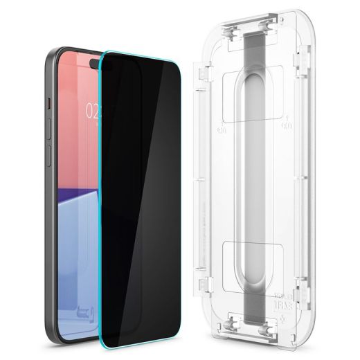 Защитное стекло антишпион Spigen Glass tR EZ Fit Privacy (2 Pack) Transparency для iPhone 16 Plus | 15 Plus (AGL06885)