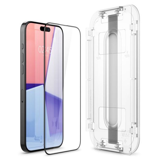 Захисне скло Spigen Glass tR EZ Fit HD 1 шт. FC Black для iPhone 15 Pro (AGL06899)