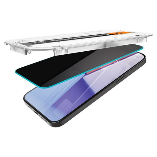 Защитное стекло антишпион Spigen Screen Protector EZ FIT GLAS.tR Privacy (1 шт.) для iPhone 15 Pro (AGL07120)