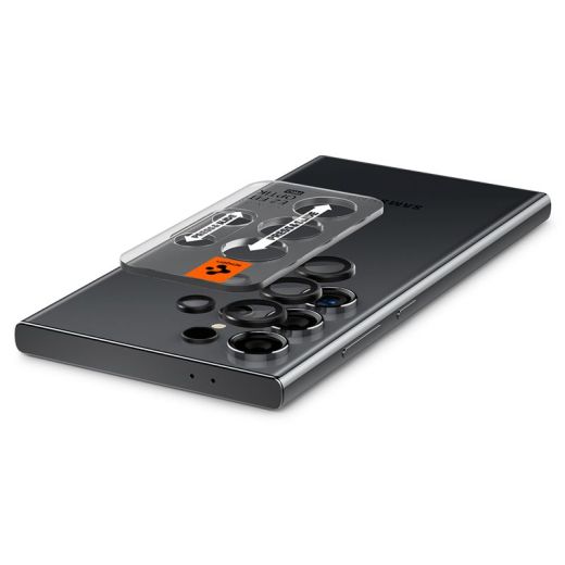 Защитное стекло для камеры Spigen Glass tR EZ Fit Optik Pro Black 2 шт. для Samsung Galaxy S24 Ultra (AGL07425)
