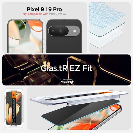 Защитное стекло антишпион Spigen Glass tR EZ Fit Privacy 2 шт. для Google Pixel 9 | 9 Pro (AGL09312)