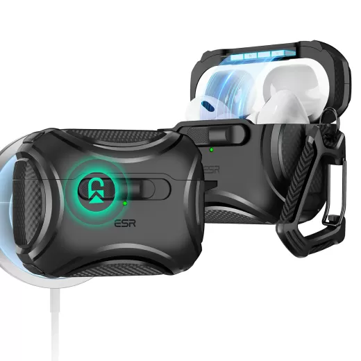 Протиударний чохол з карабіном ESR Cyber FlickLock Case (HaloLock) Midnight Black для AirPods Pro 2 (2022)