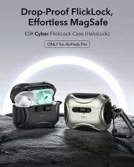 Протиударний чохол з карабіном ESR Cyber FlickLock Case (HaloLock) Dark Green для AirPods Pro 2 (2022)