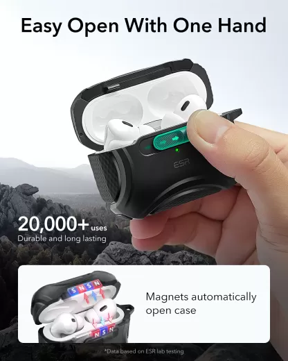 Протиударний чохол з карабіном ESR Cyber FlickLock Case (HaloLock) Red для AirPods Pro 2 (2022)