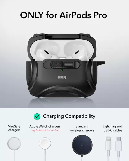 Протиударний чохол з карабіном ESR Cyber FlickLock Case (HaloLock) Red для AirPods Pro 2 (2022)