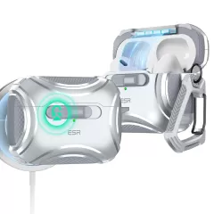 Протиударний чохол з карабіном ESR Cyber FlickLock Case (HaloLock) Silver для AirPods Pro 2 (2022)