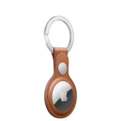 Оригінальний чохол-брелок AirTag Leather Key Ring Saddle Brown (MX4M2)