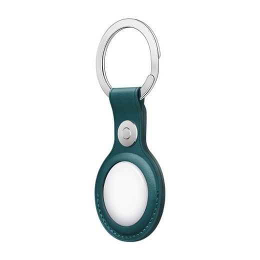 Оригінальний чохол-брелок AirTag Leather Key Ring Forest Green (MM073)