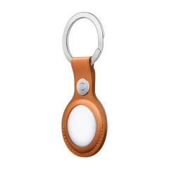 Оригинальный чехол-брелок AirTag Leather Key Ring Golden Brown (MMFA3)