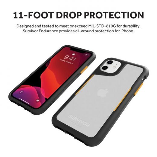 Чехол Griffin Survivor Endurance Black/Citrus/Clear (GIP-031-BCT) для iPhone 11