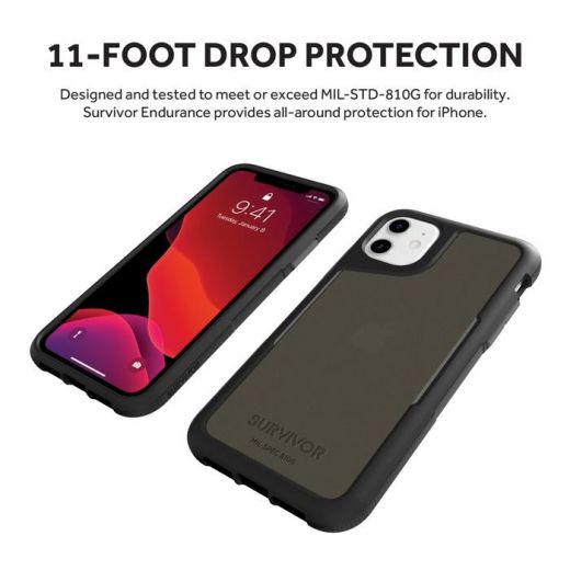 Чохол Griffin Survivor Endurance Black/Gray/Smoke (GIP-031-BKG) для iPhone 11