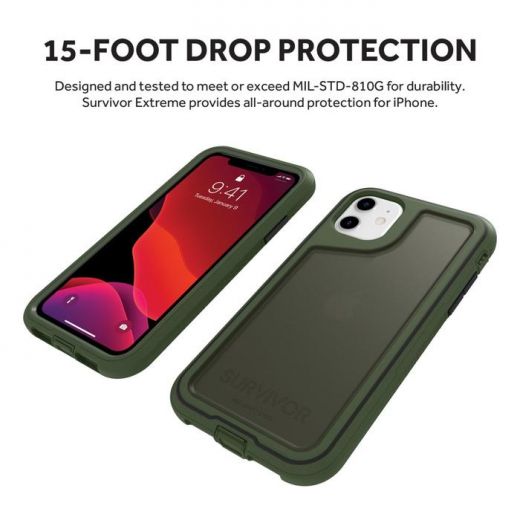 Чохол Griffin Survivor Extreme Bronze Green/Black/Smoke (GIP-032-GBK) для iPhone 11