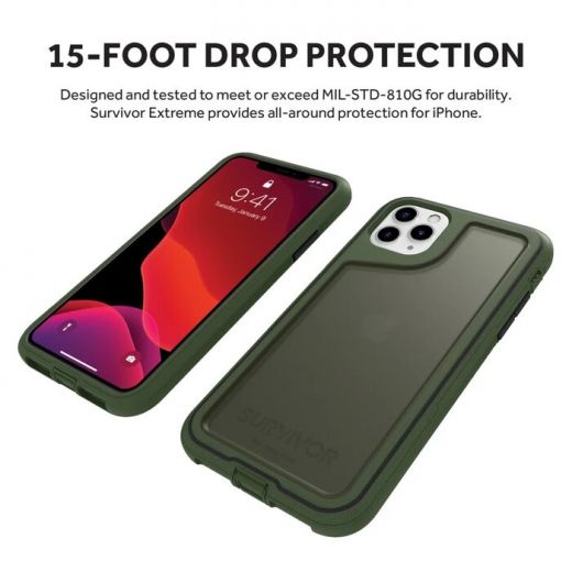 Чохол Griffin Survivor Extreme Bronze Green/Black/Smoke (GIP-035-GBK) для iPhone 11 Pro Max