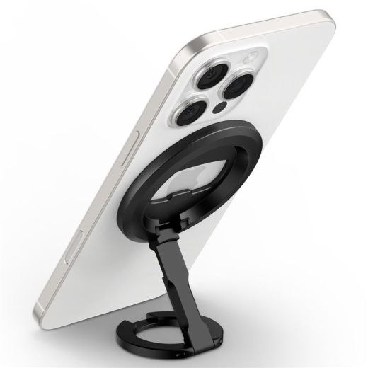 Магнитное кольцо-подставка для телефона Spigen O-Mag Magnetic Phone Holder with Adjustable Stand Black (AMP08822)