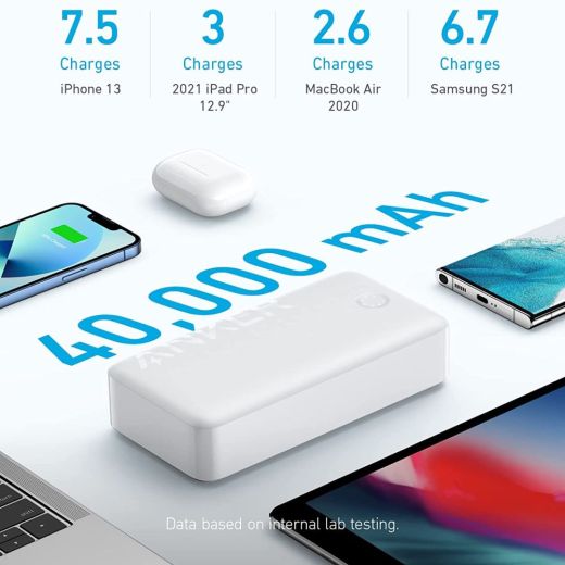 Павербанк (Зовнішній акумулятор) Anker 347 Power Bank (PowerCore 40K) White