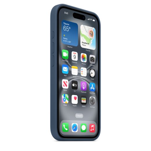 Оригінальний силіконовий чохол Apple Silicone Case with MagSafe Denim для iPhone 16 (MYY23)