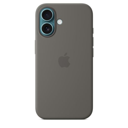 Оригинальный силиконовый чехол Apple Silicone Case with MagSafe Stone Gray для iPhone 16 (MYY33)