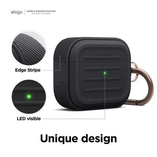 Силиконовый чехол Elago Armor Black для AirPods 3 (EAP3AM-BK)