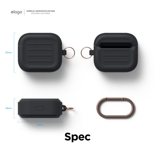 Силиконовый чехол Elago Armor Black для AirPods 3 (EAP3AM-BK)