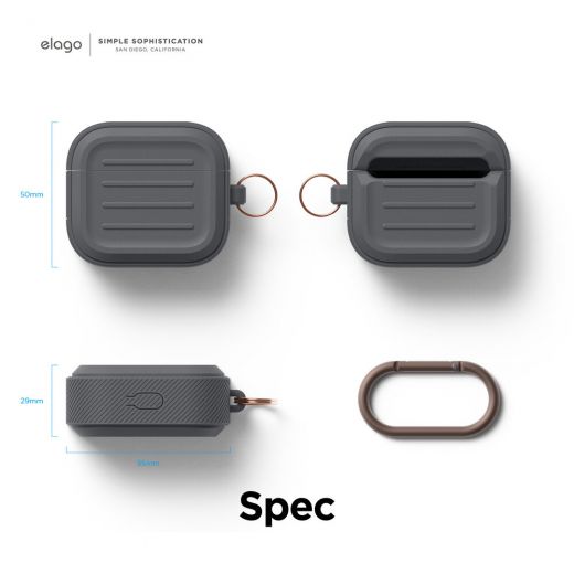 Силіконовий чохол Elago Armor Dark Grey для AirPods 3 (AP3-ARMOR-DGY)