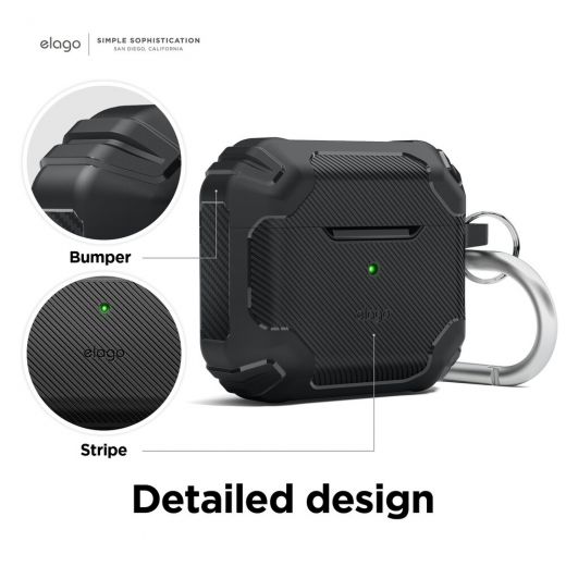 Защитный чехол Elago Solid Armor Black для AirPods 3 (AP3-SDAM-BK)