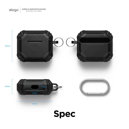 Защитный чехол Elago Solid Armor Black для AirPods 3 (AP3-SDAM-BK)