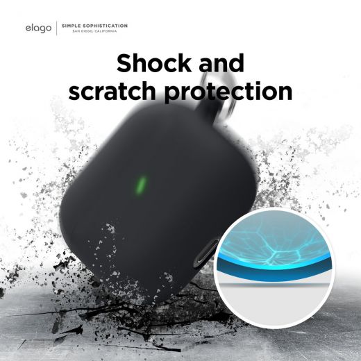 Силіконовий чохол Elago Liquid Hybrid Hang Black для AirPods 3 (AP3RH-HANG-BK)