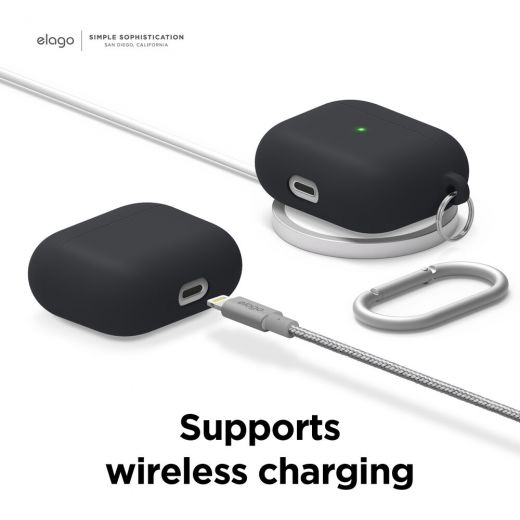 Силіконовий чохол Elago Liquid Hybrid Hang Black для AirPods 3 (AP3RH-HANG-BK)