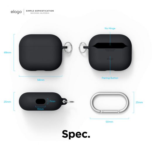 Силиконовый чехол Elago Liquid Hybrid Hang Black для AirPods 3 (AP3RH-HANG-BK)