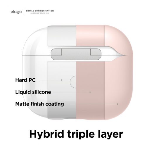 Силиконовый чехол Elago Liquid Hybrid Hang Lovely Pink для AirPods 3 (AP3RH-HANG-LPK)