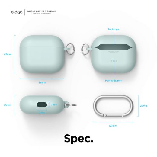 Силіконовий чохол Elago Liquid Hybrid Hang Mint для AirPods 3 (AP3RH-HANG-MT)