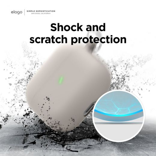 Силиконовый чехол Elago Liquid Hybrid Hang Stone для AirPods 3 (AP3RH-HANG-ST)