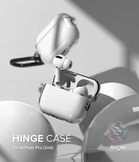 Чехол с карабином Ringke Hinge Clear для AirPods 2