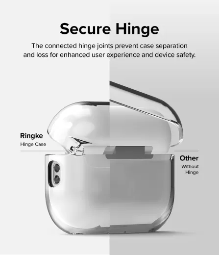 Чехол с карабином Ringke Hinge Clear для AirPods 2