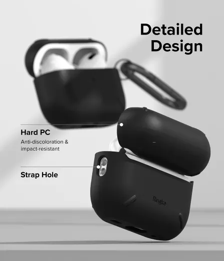 Чохол з карабіном Ringke Layered Black для AirPods Pro 2