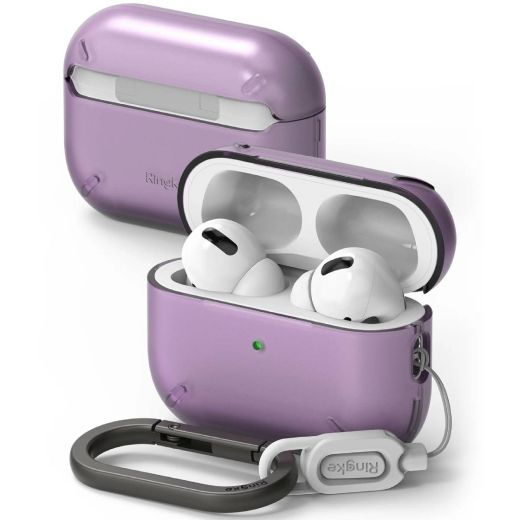 Чехол с карабином Ringke Layered Clear Purple для AirPods Pro 2