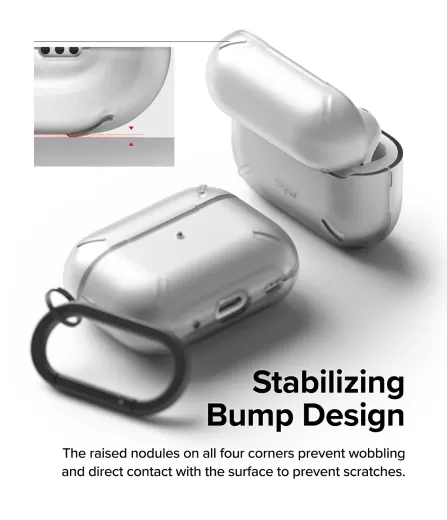 Чехол с карабином Ringke Layered Matte Clear для AirPods Pro 2