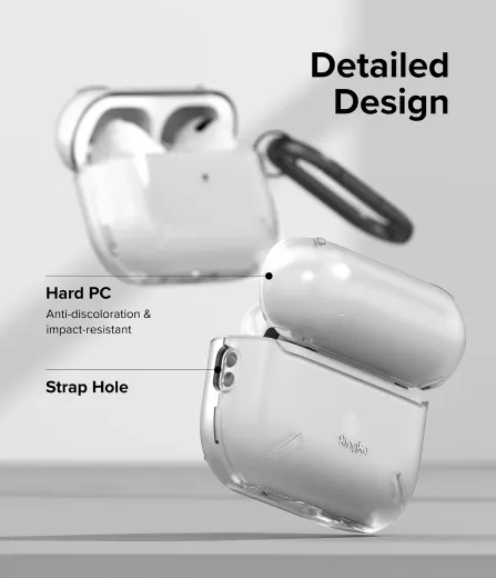 Чехол с карабином Ringke Layered Matte Clear для AirPods Pro 2