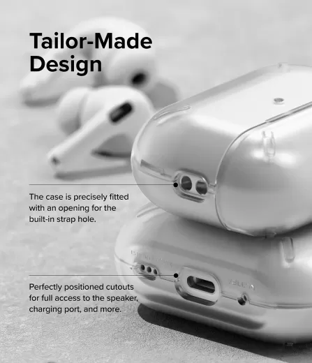 Чехол с карабином Ringke Layered Matte Clear для AirPods Pro 2