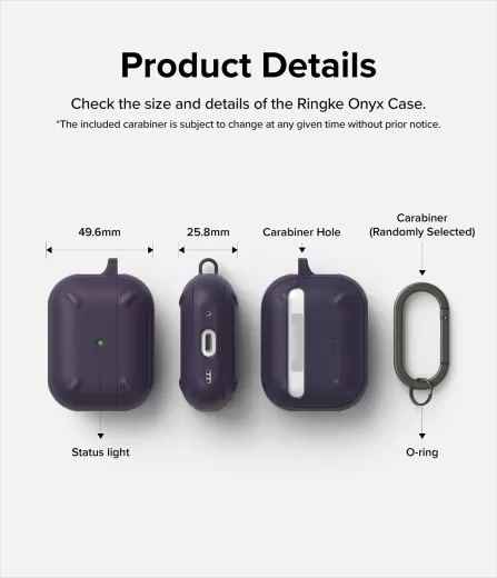 Чохол з карабіном Ringke Onyx Deep Purple для AirPods 2