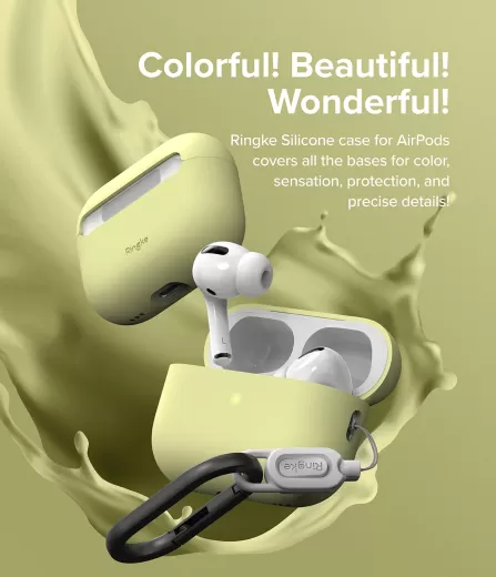 Силіконовий чохол з карабіном Ringke Silicone Mellow Yellow для AirPods Pro 2