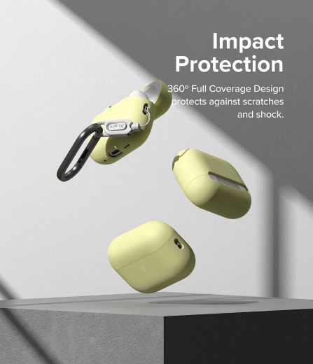 Силіконовий чохол з карабіном Ringke Silicone Mellow Yellow для AirPods Pro 2