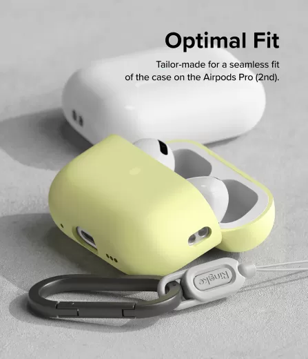 Силіконовий чохол з карабіном Ringke Silicone Mellow Yellow для AirPods Pro 2