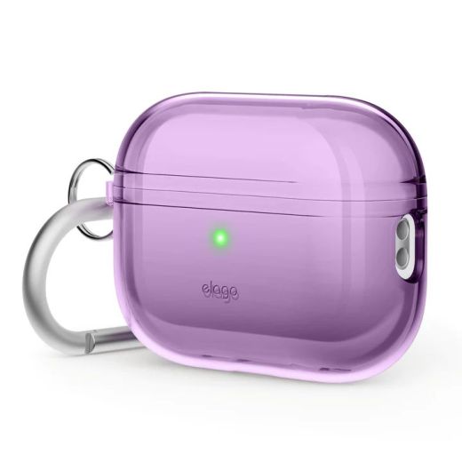 Чехол с карабином Elago Clear Hang Case Deep Purple для AirPods Pro (2 поколение) (EAPP2CL-HANG-DPU)