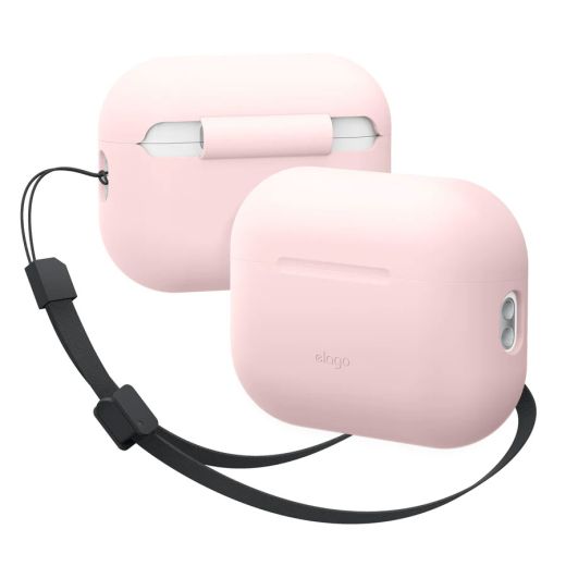 Силіконовий чохол Elago Silicone Base Case Light Pink with Flat Strap для AirPods Pro 2 (APP2SC-BASIC-LPK)