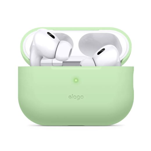 Силиконовый чехол Elago Silicone Base Case Pastel Green with Flat Strap для AirPods Pro 2 (APP2SC-BASIC-PGR)