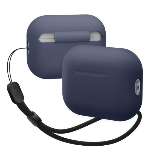 Силиконовый чехол Elago Silicone Base Case Jean Indigo with Round Strap для AirPods Pro 2 (APP2SC-BASIC-ROUND-JIN)