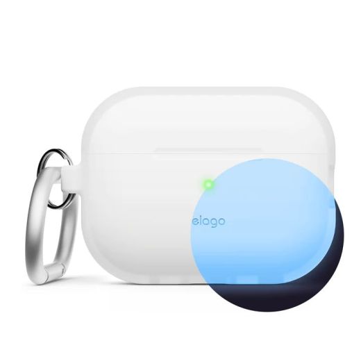 Силиконовый чехол Elago Silicone Hang Case Nightglow Blue для AirPods Pro 2 (EAPP2SC-ORHA-LUBL)