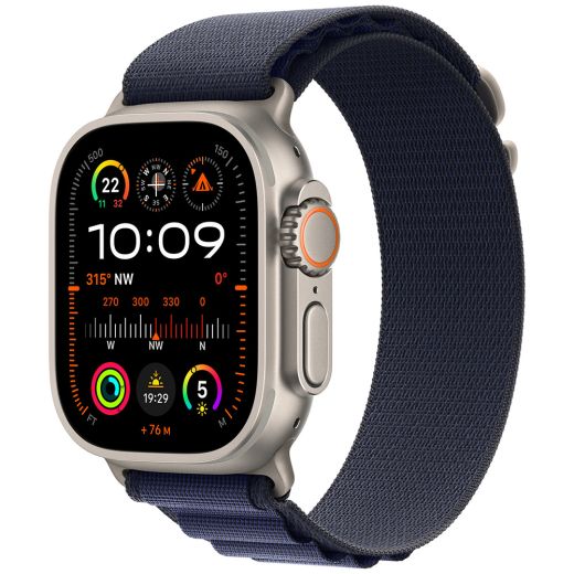 Оригинальный ремешок Apple Alpine Loop Small Navy Natural Titanium Finish для Apple Watch 49мм | 46мм | 45мм | 44мм (MXMX3)